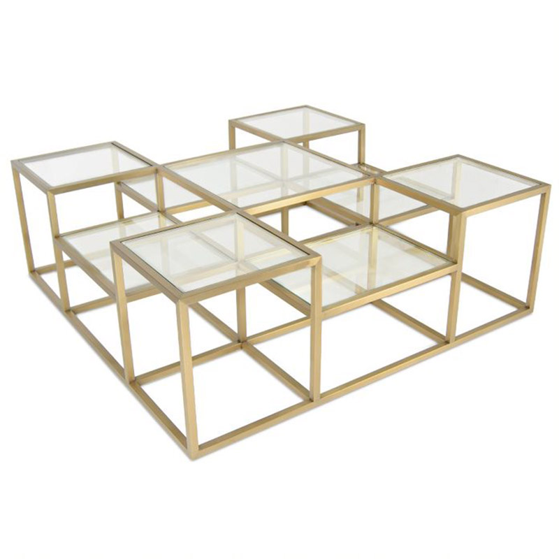 Кофейный стол Elodia Coffee Table Прозрачное Стекло матовое золото Кофейный стол Elodia Coffee Table Прозрачное Стекло матовое золото во Владивостоке | Loft Concept