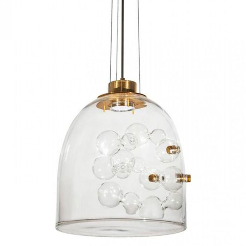 Подвесной светильник Lamps Inside Bubbles side bell Золотой Прозрачный Подвесной светильник Lamps Inside Bubbles side bell Золотой Прозрачный во Владивостоке | Loft Concept