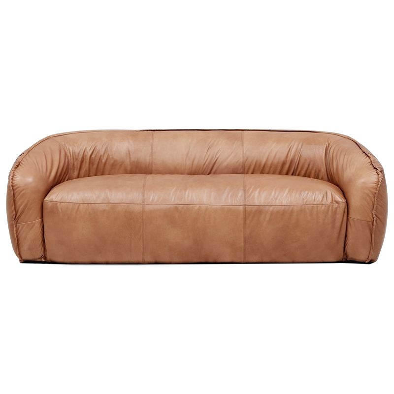 Трехместный диван с кожаной обивкой коричневый Coste Leather Sofa Коричневый Трехместный диван с кожаной обивкой коричневый Coste Leather Sofa Коричневый во Владивостоке | Loft Concept