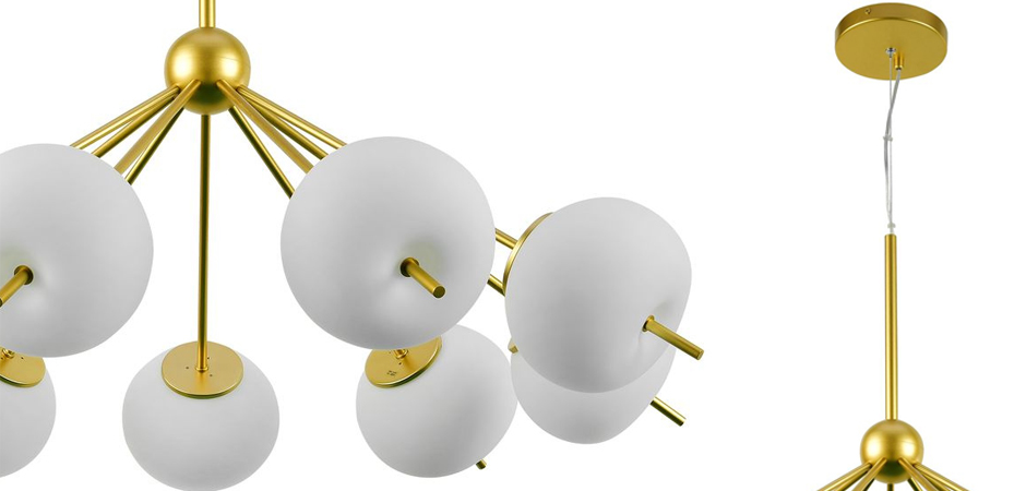 Люстра White ball brass Louise 9 Люстра White ball brass Louise 9 - Loft-Concept во Владивостоке