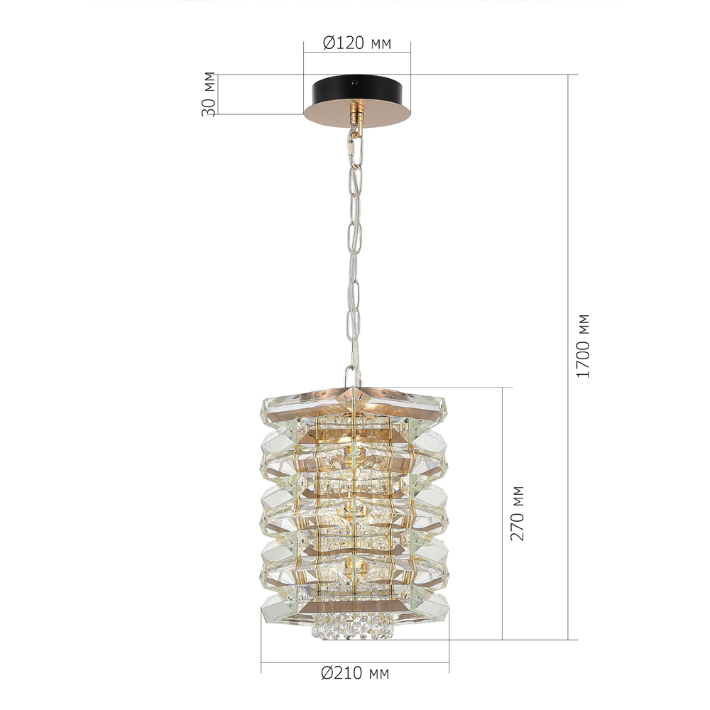 Подвесной светильник в классическом хрустальном обрамлении Light Garland во Владивостоке