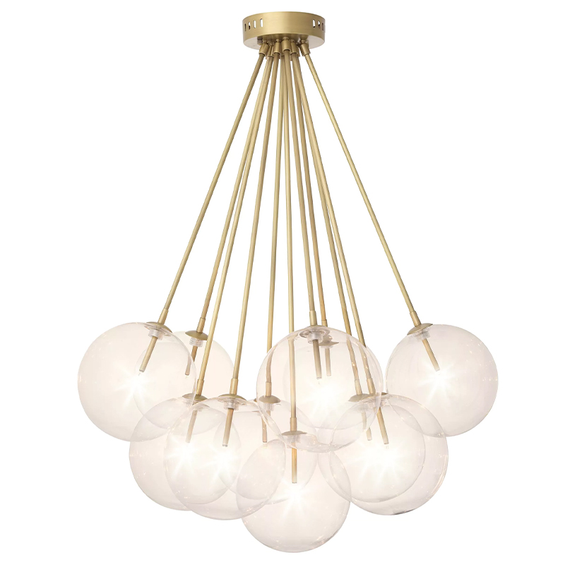 Люстра Eichholtz Ceiling Lamp Molecule Brass Латунь Прозрачное Стекло Люстра Eichholtz Ceiling Lamp Molecule Brass Латунь Прозрачное Стекло во Владивостоке | Loft Concept