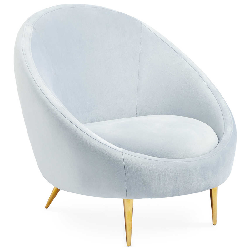 Кресло Jonathan Adler Ether Bergamo Ice Accent Chair Голубой пастельный Золотой во Владивостоке | Loft Concept 