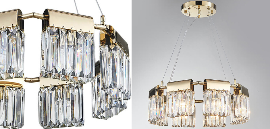 Люстра Crystal Pendants gold 8 Люстра Crystal Pendants gold 8 - Loft-Concept во Владивостоке