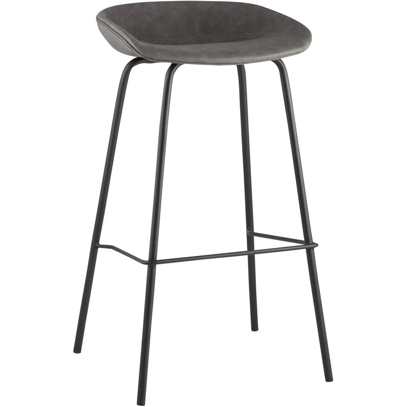 Стул Барный без Спинки Винтажная Серая Экокожа Vendramin Bar Chair Серый Черный Стул Барный без Спинки Винтажная Серая Экокожа Vendramin Bar Chair Серый Черный во Владивостоке | Loft Concept