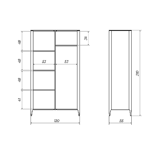 Шкаф двухстворчатый серо-бежевый Type во Владивостоке