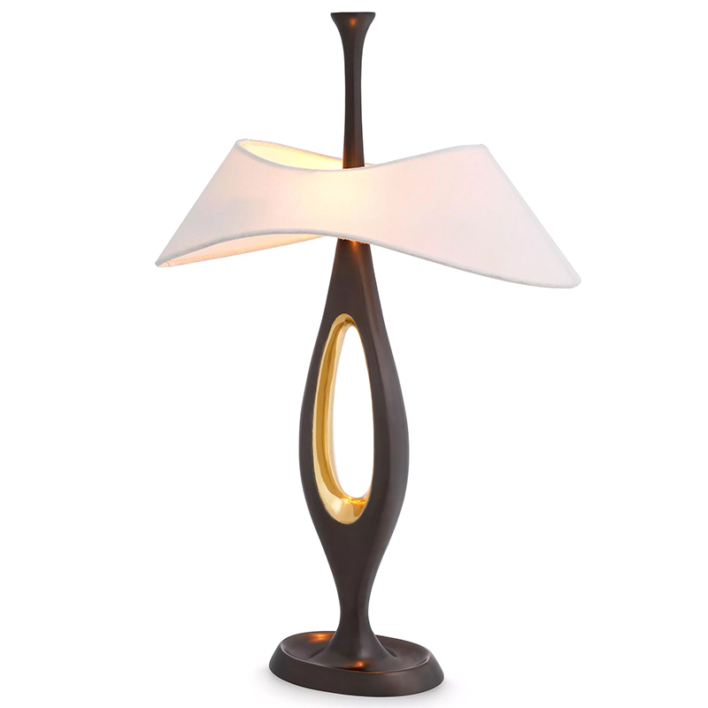 Настольная лампа Eichholtz Table Lamp Gianfranco Винтажная латунь Белый Золотой Настольная лампа Eichholtz Table Lamp Gianfranco Винтажная латунь Белый Золотой во Владивостоке | Loft Concept