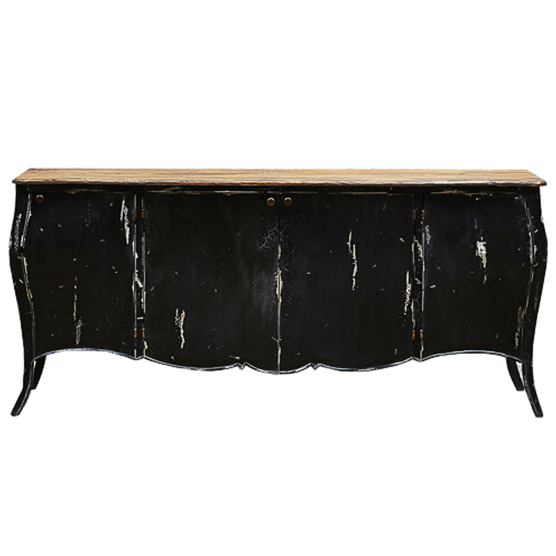 Комод длинный в стиле прованс Black Vintage Commode Черный Коричневый Винтажный черный Комод длинный в стиле прованс Black Vintage Commode Черный Коричневый Винтажный черный во Владивостоке | Loft Concept