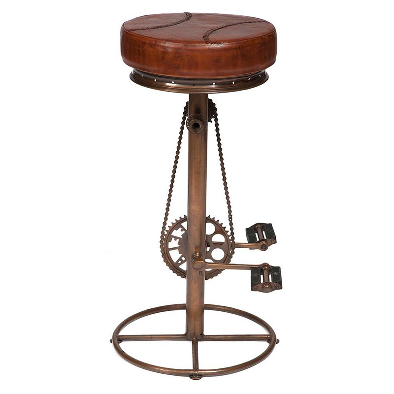 Стул с педалями от велосипеда Buffalo Leather Industrial Chair Коричневый Стул с педалями от велосипеда Buffalo Leather Industrial Chair Коричневый во Владивостоке | Loft Concept