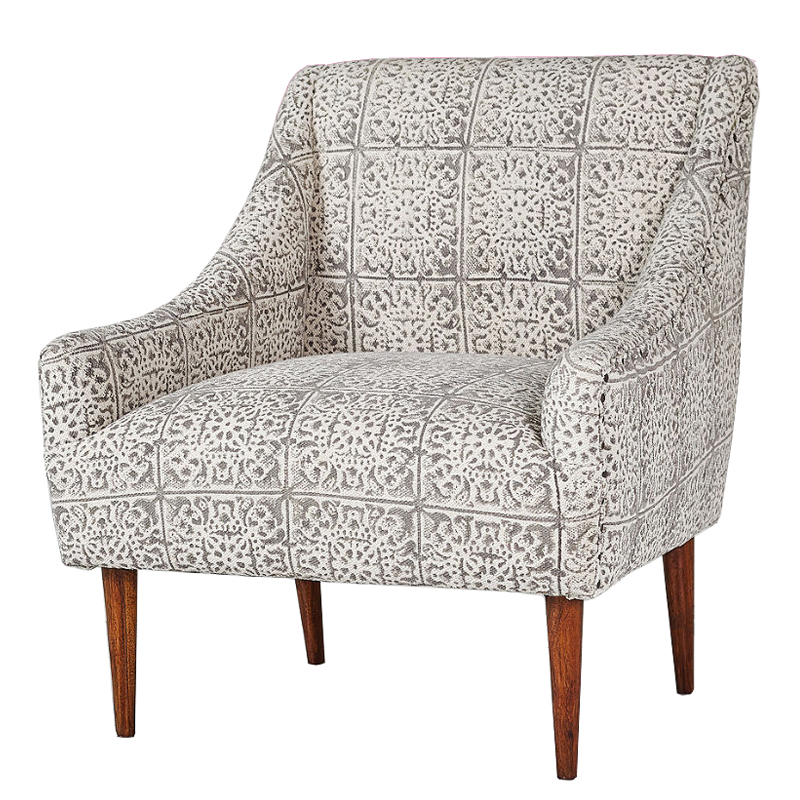 Gray Ornament Armchair Кресло серый орнамент ivory ( слоновая кость ) Серый Gray Ornament Armchair Кресло серый орнамент ivory ( слоновая кость ) Серый во Владивостоке | Loft Concept