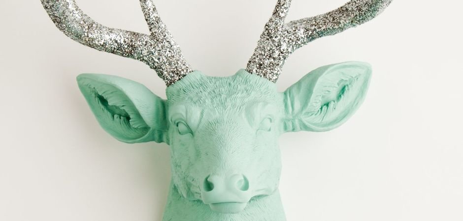 Голова оленя - Морская волна / серебряные рога - фото №2