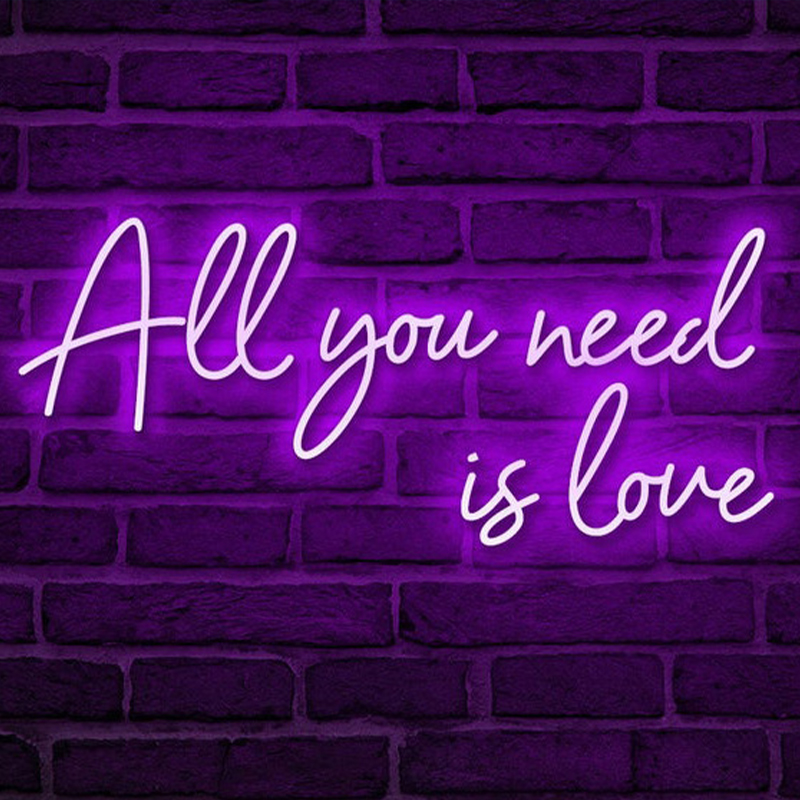 Неоновая настенная лампа All You Need is Love Neon Wall Lamp Фиолетовый Прозрачный Фиолетовый Неоновая настенная лампа All You Need is Love Neon Wall Lamp Фиолетовый Прозрачный Фиолетовый во Владивостоке | Loft Concept