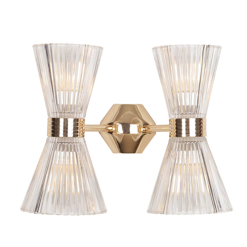 Бра Glass Horn Light gold 4 Глянцевое золото Прозрачное Стекло Бра Glass Horn Light gold 4 Глянцевое золото Прозрачное Стекло во Владивостоке | Loft Concept