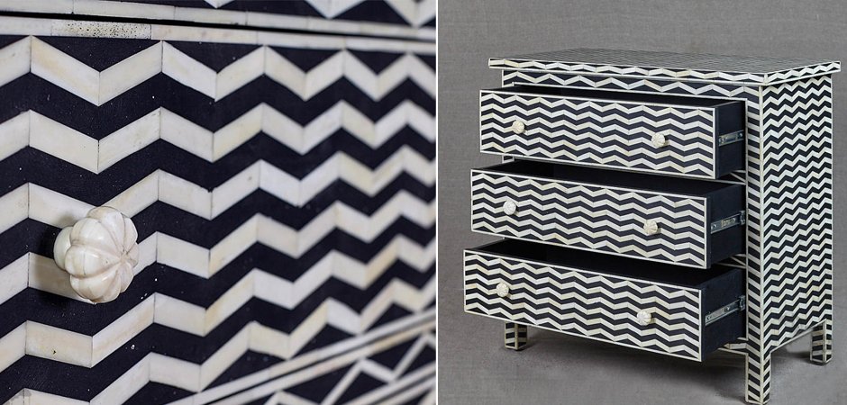 Комод инкрустация костью Inlaid Bone Chevron Комод инкрустация костью Inlaid Bone Chevron - Loft-Concept во Владивостоке