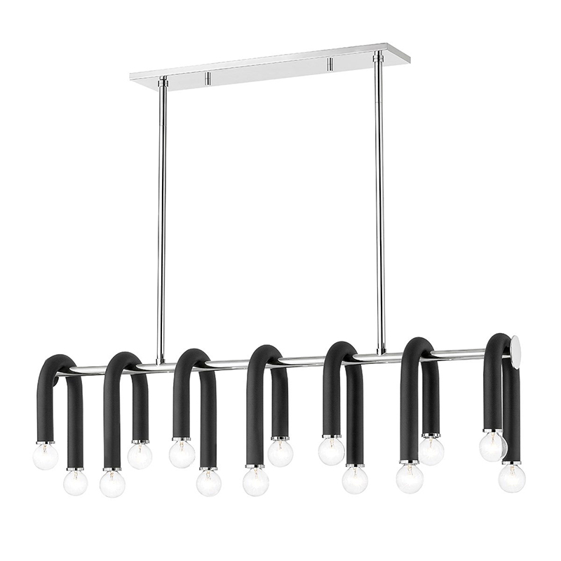 Люстра Paulson floppy chandelier chrome Черный Хром Люстра Paulson floppy chandelier chrome Черный Хром во Владивостоке | Loft Concept