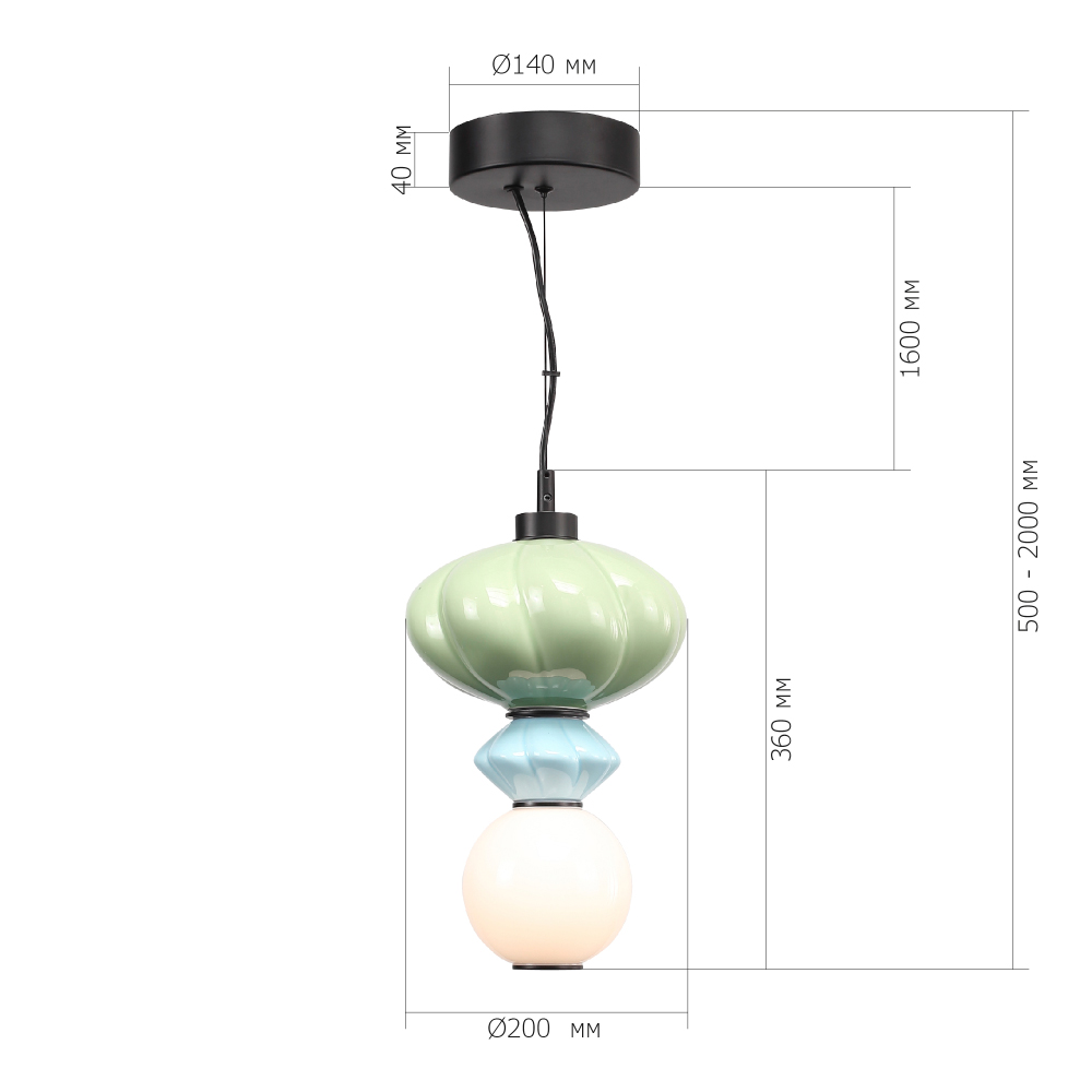 Подвесной светильник фигурный с керамическими элементами Fragrant Light во Владивостоке