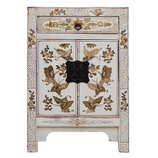 Тумба Chinese Painting Butterflies White Белый Золотой Тумба Chinese Painting Butterflies White Белый Золотой во Владивостоке | Loft Concept