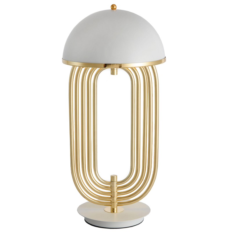 Настольная лампа Delightfull Turner Table Lamp White Глянцевое золото Белый Настольная лампа Delightfull Turner Table Lamp White Глянцевое золото Белый во Владивостоке | Loft Concept