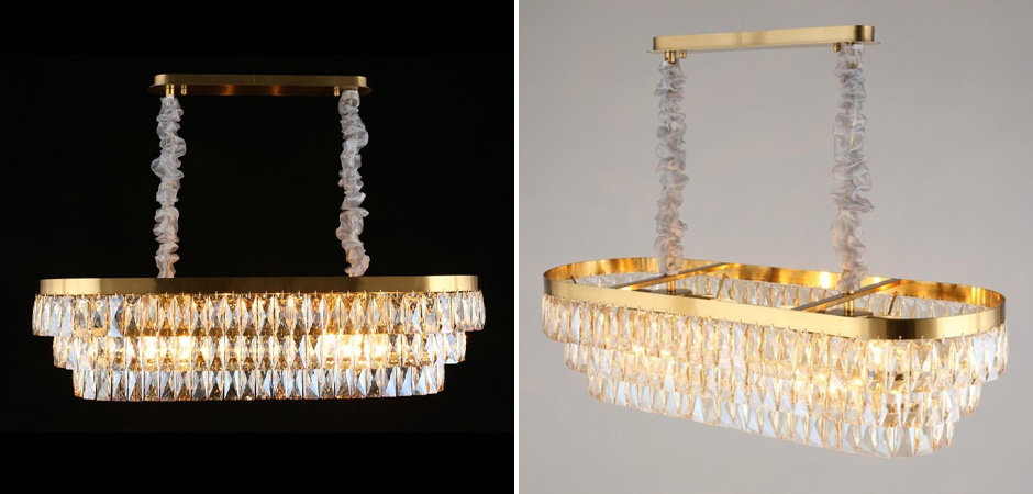 Большая люстра с хрустальным плафоном LUNET Bronze - фото №1