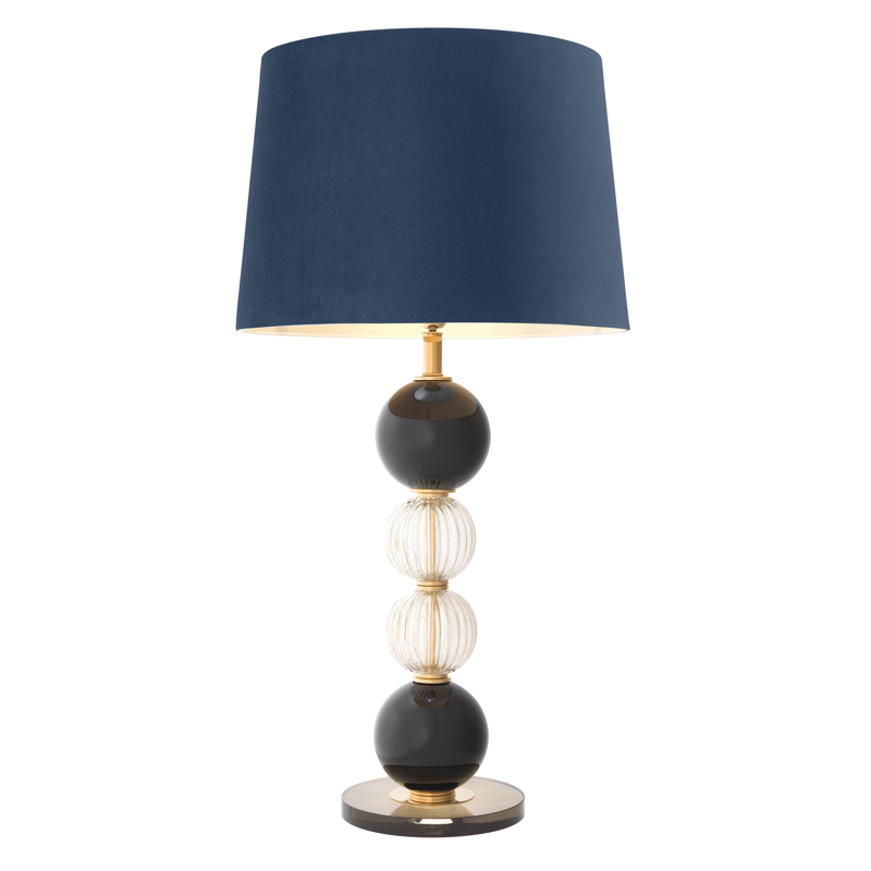 Настольная лампа Eichholtz Table Lamp Fresco Латунь Античная полированная Сапфирово-синий Черный Прозрачный Настольная лампа Eichholtz Table Lamp Fresco Латунь Античная полированная Сапфирово-синий Черный Прозрачный во Владивостоке | Loft Concept
