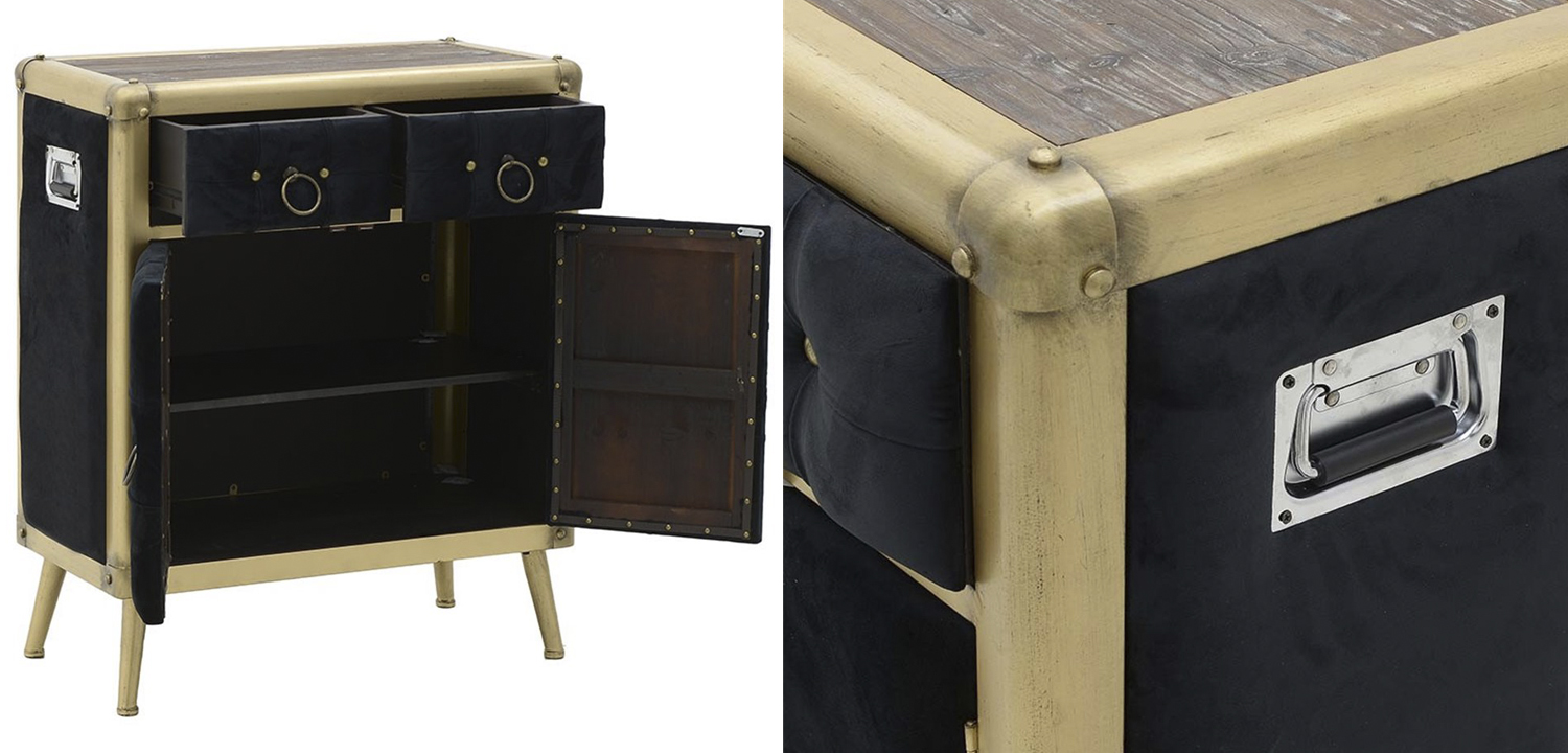 Комод с текстильной обивкой Jokum Chest of Drawers Черный - фото