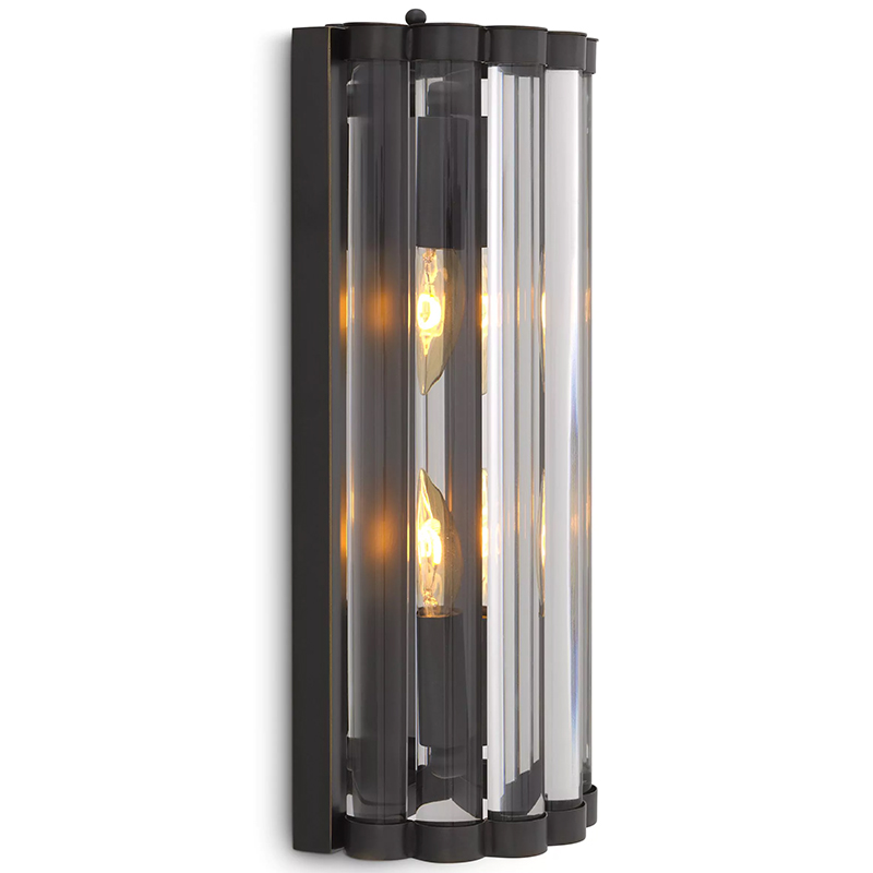 Бра Eichholtz Wall Lamp Amalfi S Bronze Темная бронза Прозрачное Стекло во Владивостоке | Loft Concept 