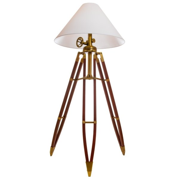 Напольная лампа Telescopo Floor Lamp Латунь Белый во Владивостоке | Loft Concept 