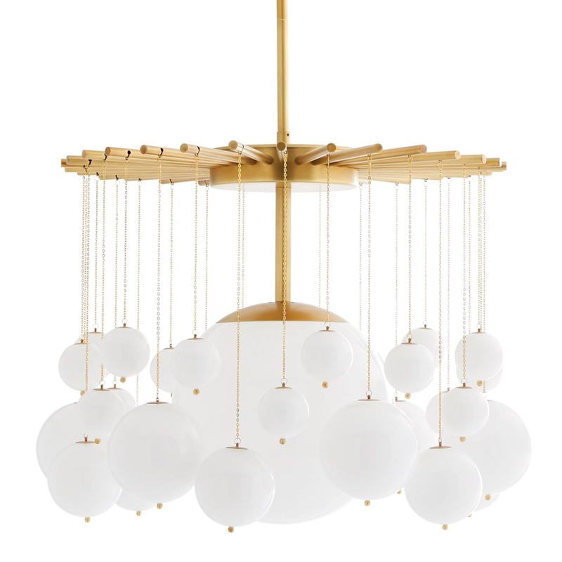 Люстра Arteriors MIRA CHANDELIER Золотой Белый во Владивостоке | Loft Concept 