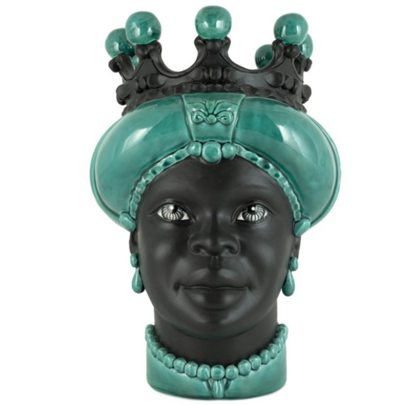 Ваза VASE MORO LADY CROWN DARK green Черный Зеленый Ваза VASE MORO LADY CROWN DARK green Черный Зеленый во Владивостоке | Loft Concept