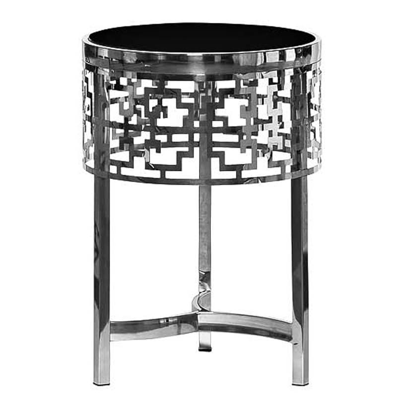 Приставной стол Yen Geometry Side Table silver 50 Серебряный Приставной стол Yen Geometry Side Table silver 50 Серебряный во Владивостоке | Loft Concept