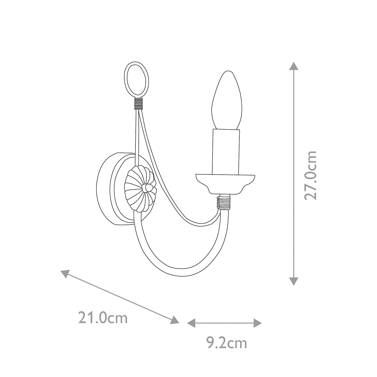 Бра черного цвета с лампой в форме свечи Elstead Lighting во Владивостоке