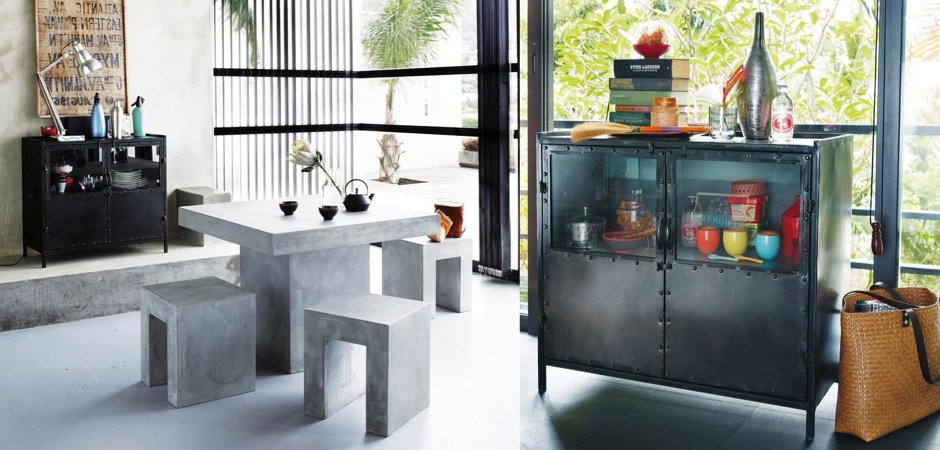 Буфет металлический в стиле Лофт Industrial Vitre Small Buffet Буфет металлический в стиле Лофт Industrial Vitre Small Buffet - Loft-Concept во Владивостоке
