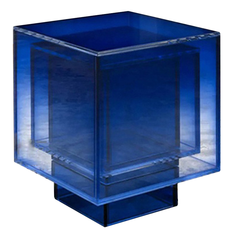 Дизайнерский журнальный стол Glass Square Синий studio BUZAO Синий Дизайнерский журнальный стол Glass Square Синий studio BUZAO Синий во Владивостоке | Loft Concept