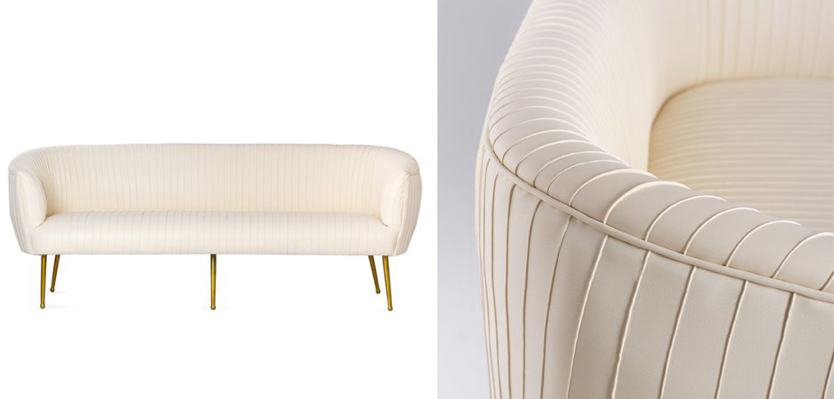 Софа Souffle Settee Leather ivory leather Софа Souffle Settee Leather ivory leather - Loft-Concept во Владивостоке
