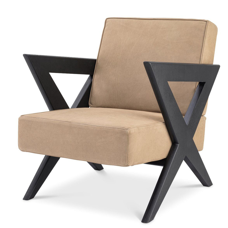 Кресло Eichholtz Chair Felippe Черный Бежевый Кресло Eichholtz Chair Felippe Черный Бежевый во Владивостоке | Loft Concept