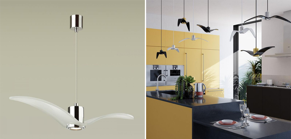 Подвесной светильник Seagull Scope Chrome белый Подвесной светильник Seagull Scope Chrome белый - Loft-Concept во Владивостоке