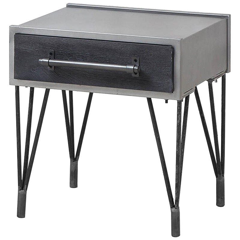 Тумба Ralph Metal Nightstand Серый Черный Тумба Ralph Metal Nightstand Серый Черный во Владивостоке | Loft Concept