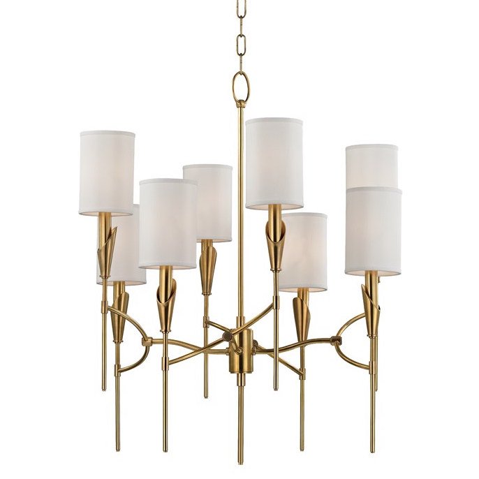 Люстра TATE Chandelier 1304-AGB Латунь Белый во Владивостоке | Loft Concept 