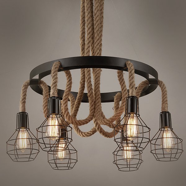 Люстра Loft Rope Chandelier cage VI  во Владивостоке | Loft Concept 