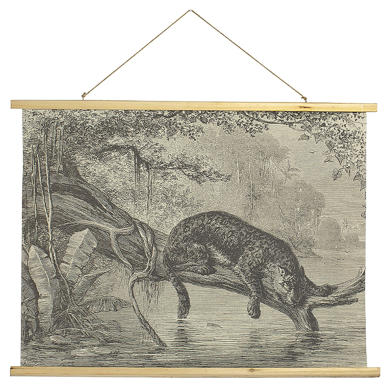 Картина подвесная Leopard on a Tree Poster Бежево-серый Древесина Картина подвесная Leopard on a Tree Poster Бежево-серый Древесина во Владивостоке | Loft Concept