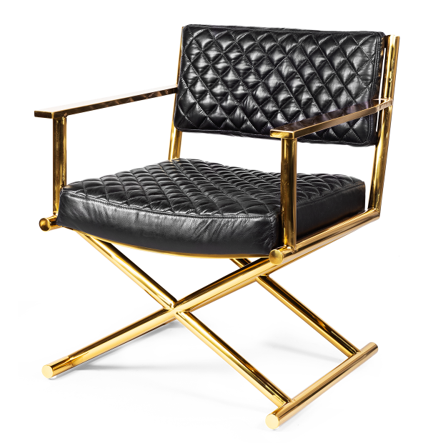 Кресло кожаное Director gold and black Черный Золотой Кресло кожаное Director gold and black Черный Золотой во Владивостоке | Loft Concept
