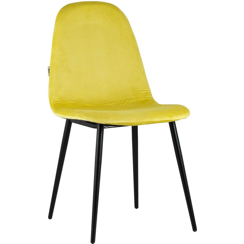 Стул Archie Chair Черные ножки Желтый Велюр Желтый Черный Стул Archie Chair Черные ножки Желтый Велюр Желтый Черный во Владивостоке | Loft Concept