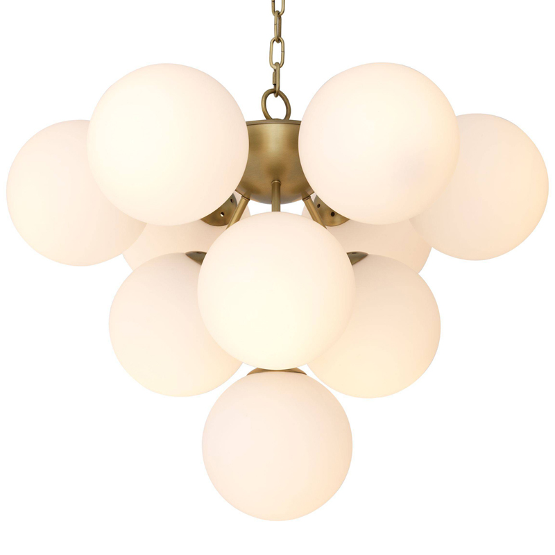 Люстра Eichholtz Chandelier Icaro Латунь Античная полированная Белый во Владивостоке | Loft Concept 
