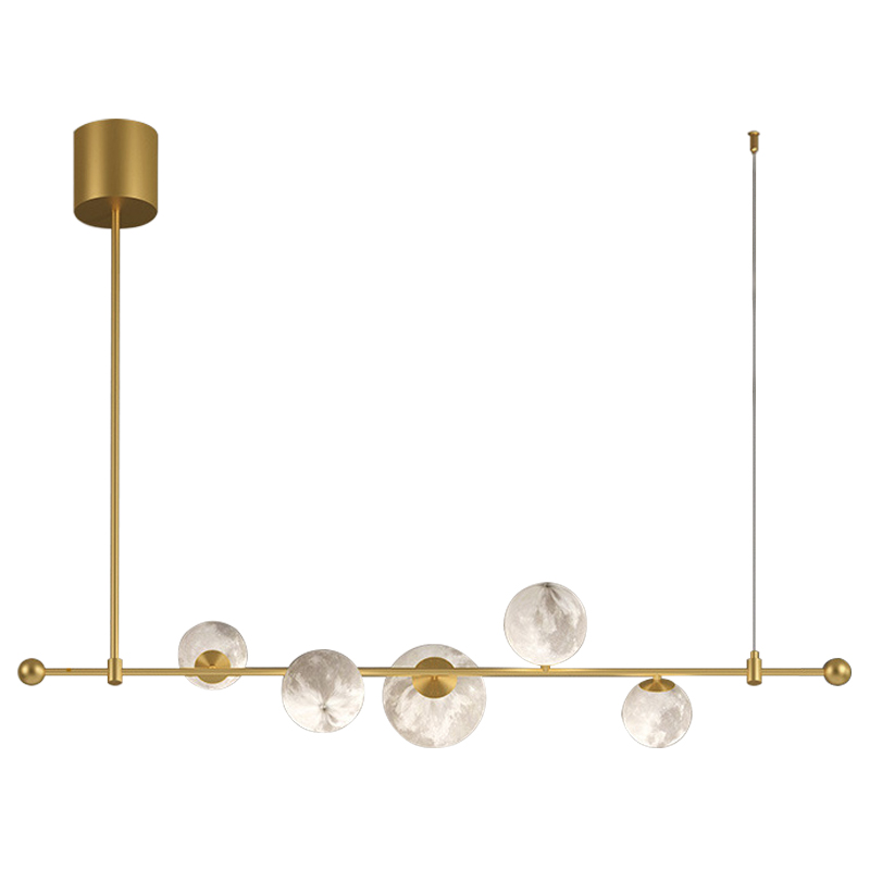 Светильник Tech Lighting Modern Rail Geometric Linear Suspension 5 Gold Белый Золотой во Владивостоке | Loft Concept 
