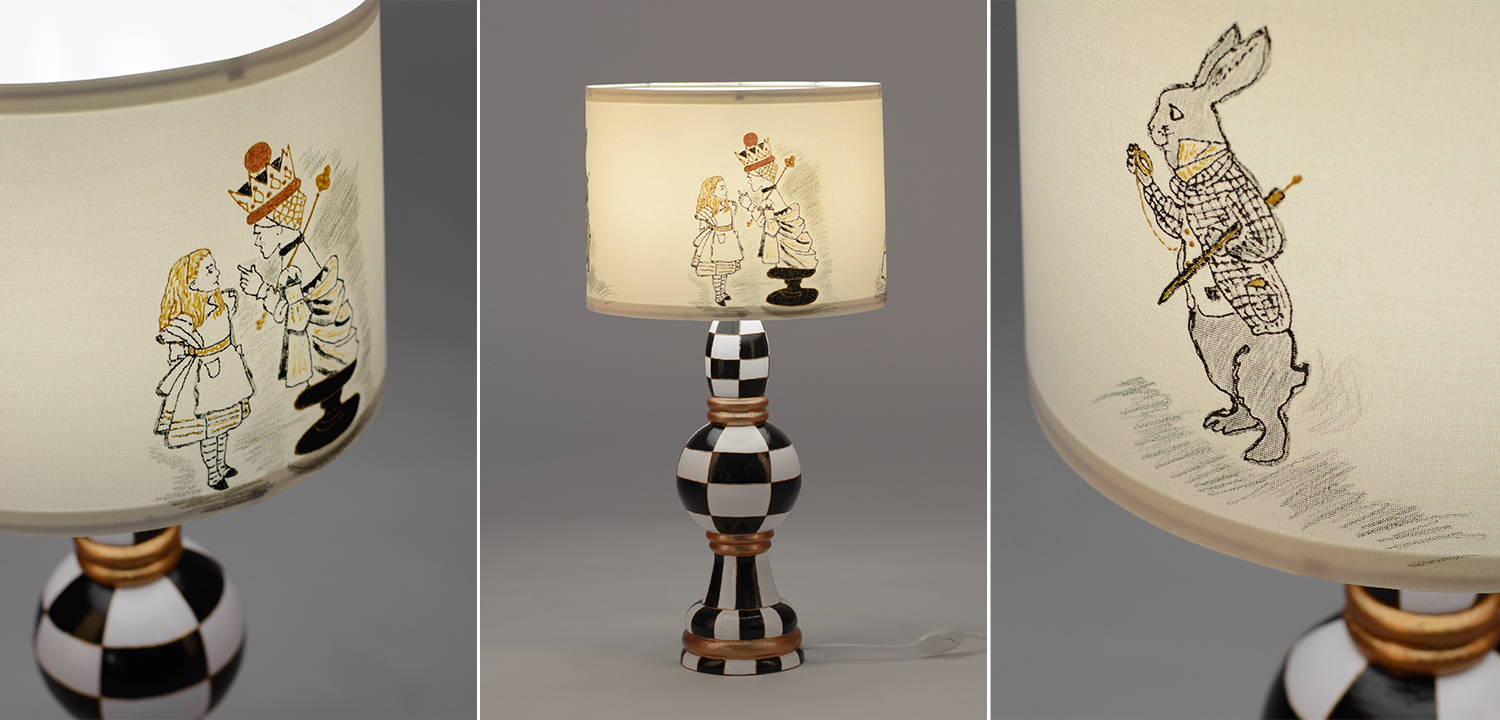 Настольная лампа Алиса в стране чудес "Чёрная Шахматная Королева" - фото №1