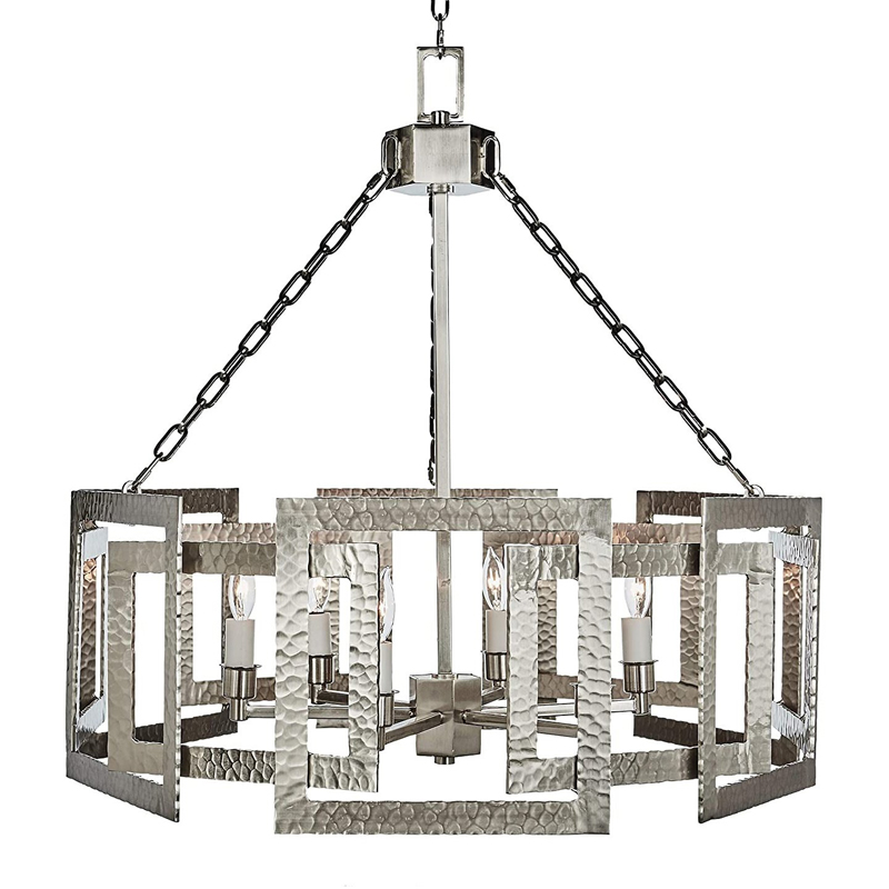 Люстра Textured Cage Pendant Lamp Silver Chandelier Серебряный Люстра Textured Cage Pendant Lamp Silver Chandelier Серебряный во Владивостоке | Loft Concept