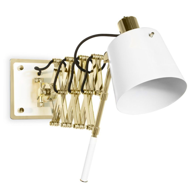 Бра PASTORIUS WALL LAMP White Белый Глянцевое золото Бра PASTORIUS WALL LAMP White Белый Глянцевое золото во Владивостоке | Loft Concept