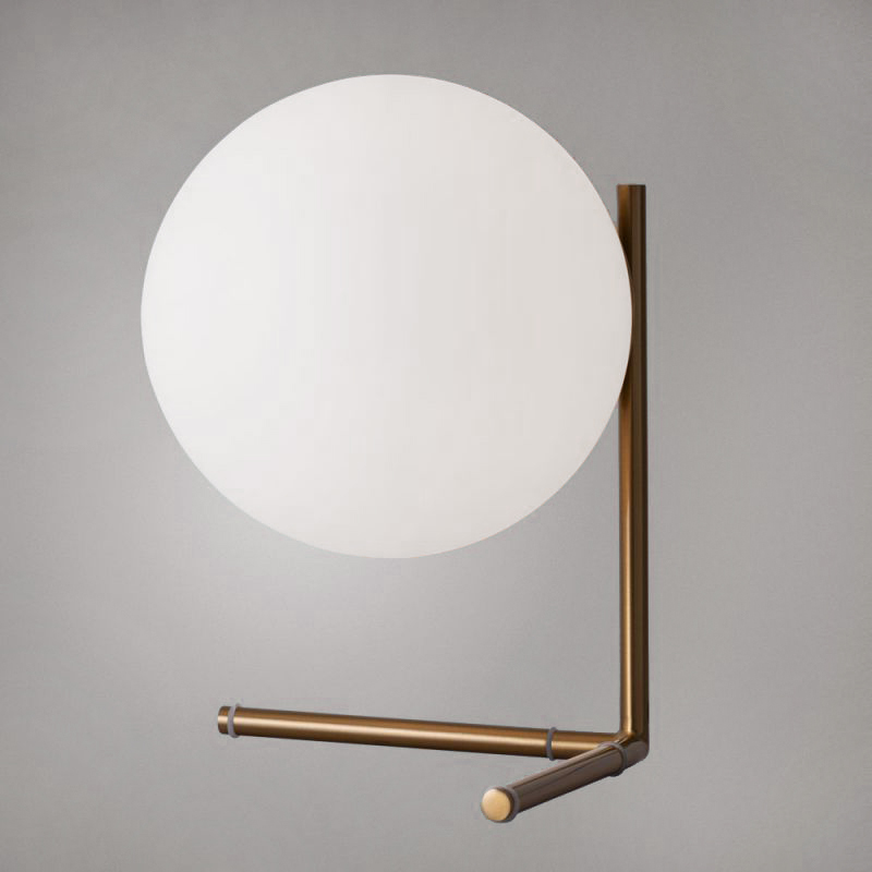 Настольная лампа IC Lighting Flos Table brass Латунь Прозрачный белый Настольная лампа IC Lighting Flos Table brass Латунь Прозрачный белый во Владивостоке | Loft Concept