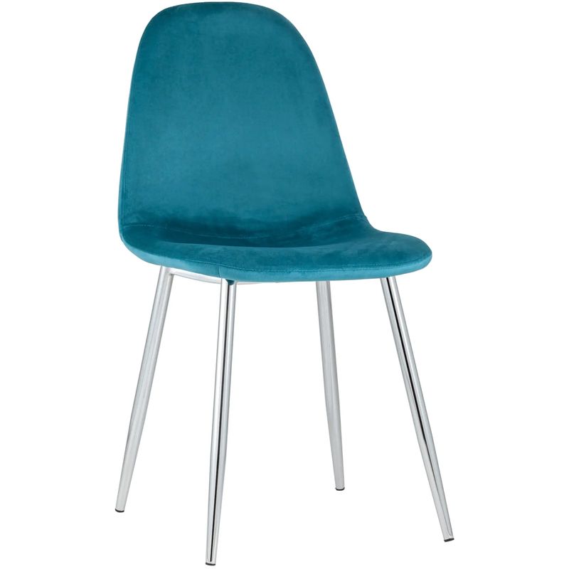 Стул Archie Chair Темно-Бирюзовый Велюр Хромированные ножки Бирюзовый Серебряный Стул Archie Chair Темно-Бирюзовый Велюр Хромированные ножки Бирюзовый Серебряный во Владивостоке | Loft Concept