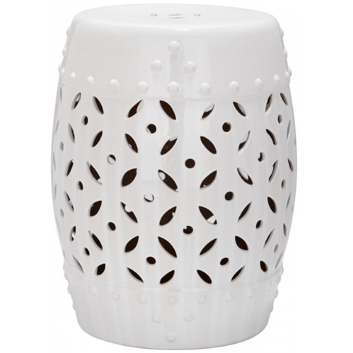 Керамический табурет Coin Lattice Garden Stool - White Белый Керамический табурет Coin Lattice Garden Stool - White Белый во Владивостоке | Loft Concept